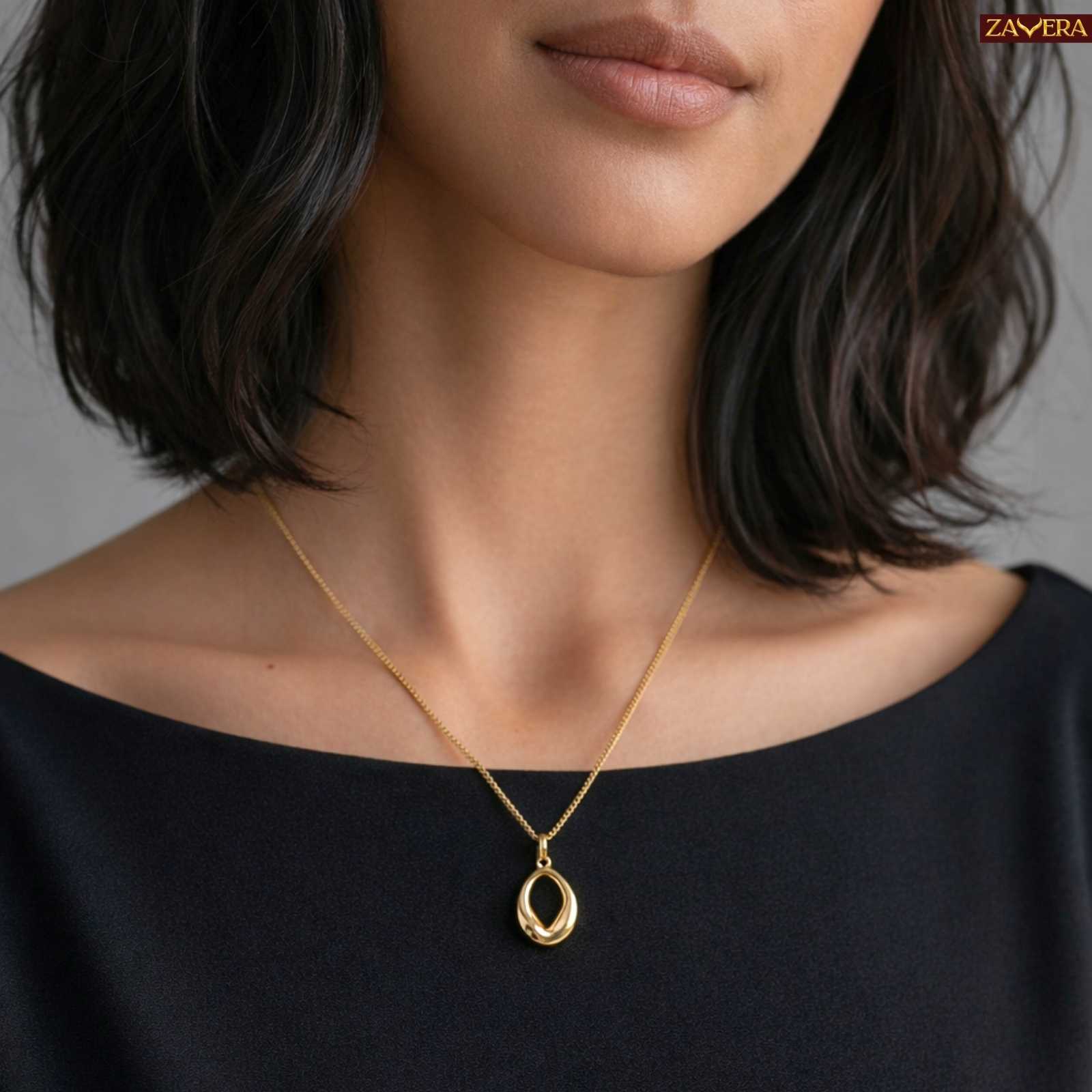 Minimal Gold Abstract Pendant for Women