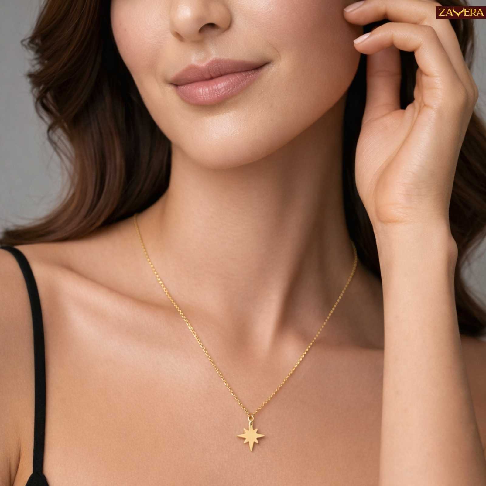 Shooting Star Gold Plated Pendant For Women