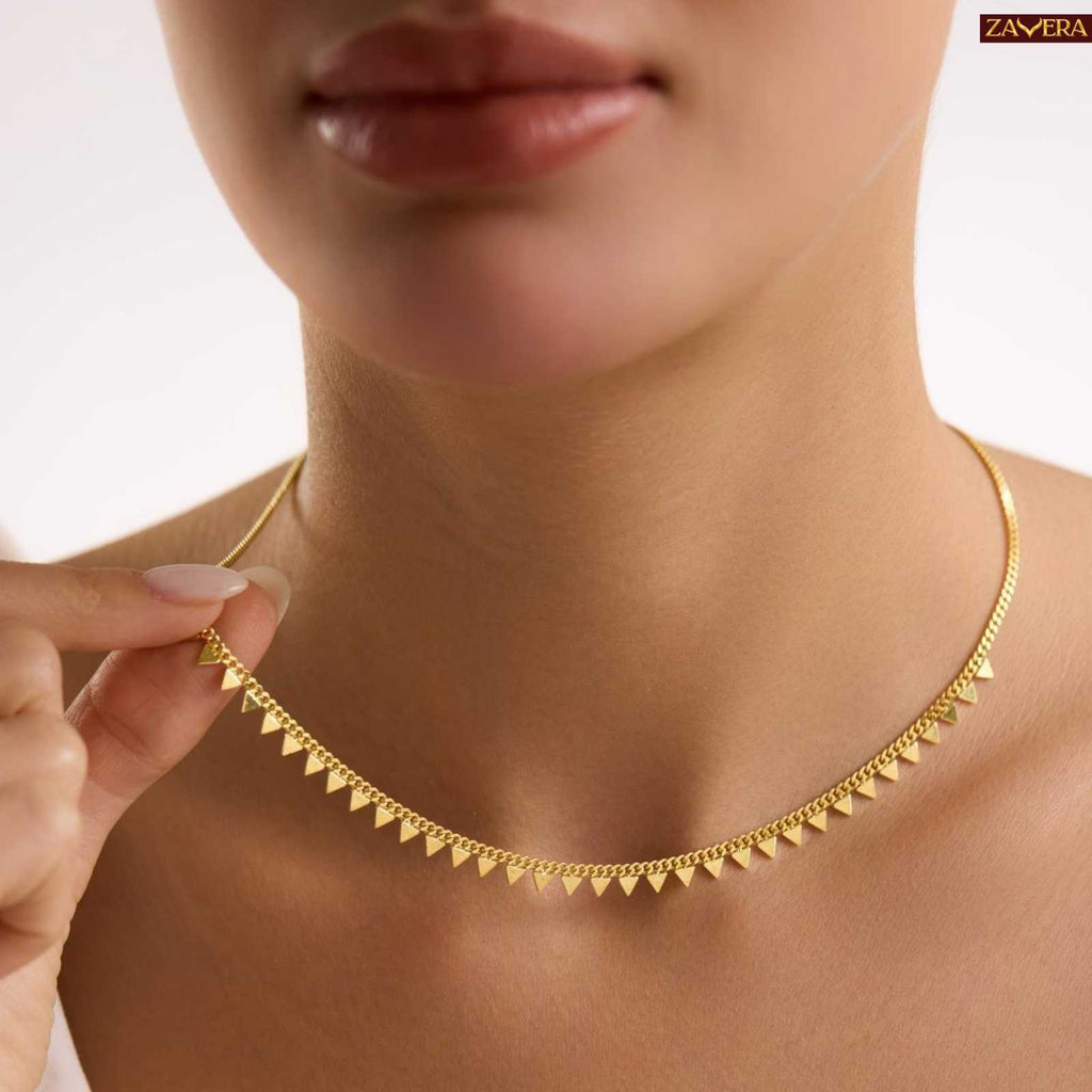 Minimalist Triangle Gold Plated Necklace For Women