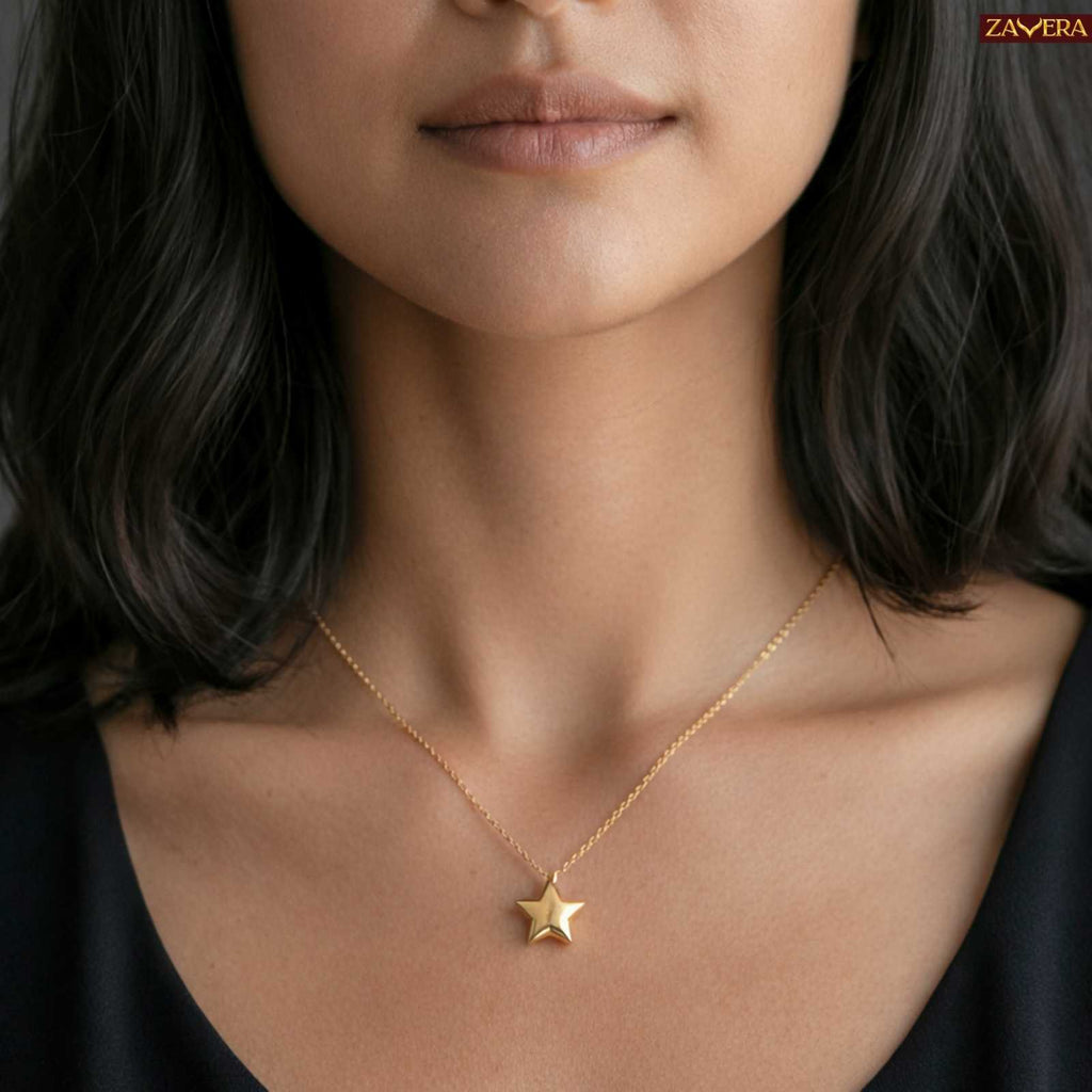 Minimal Star Gold Plated Pendant for Women