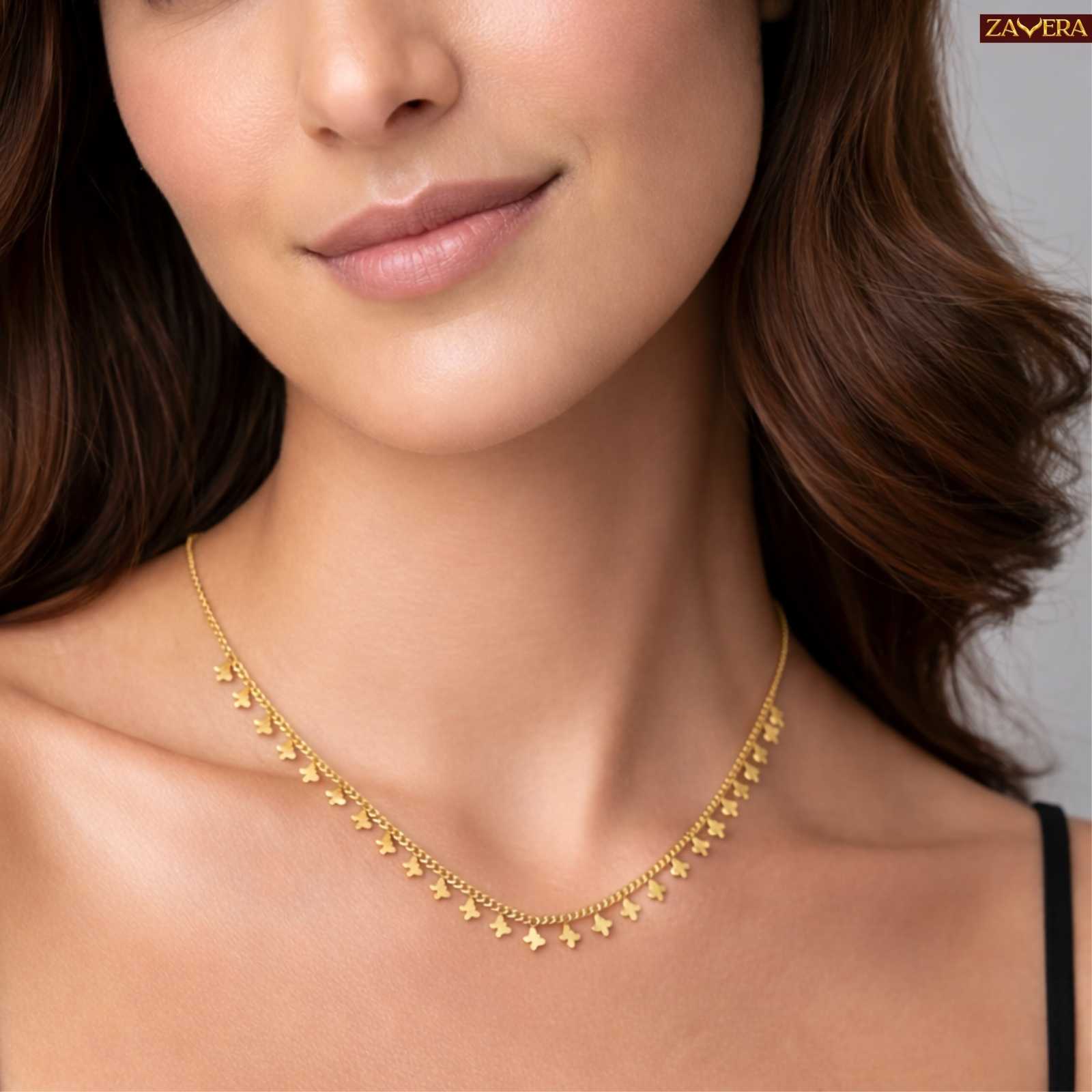 Minimalist Butterfly Gold Plated Necklace For Women