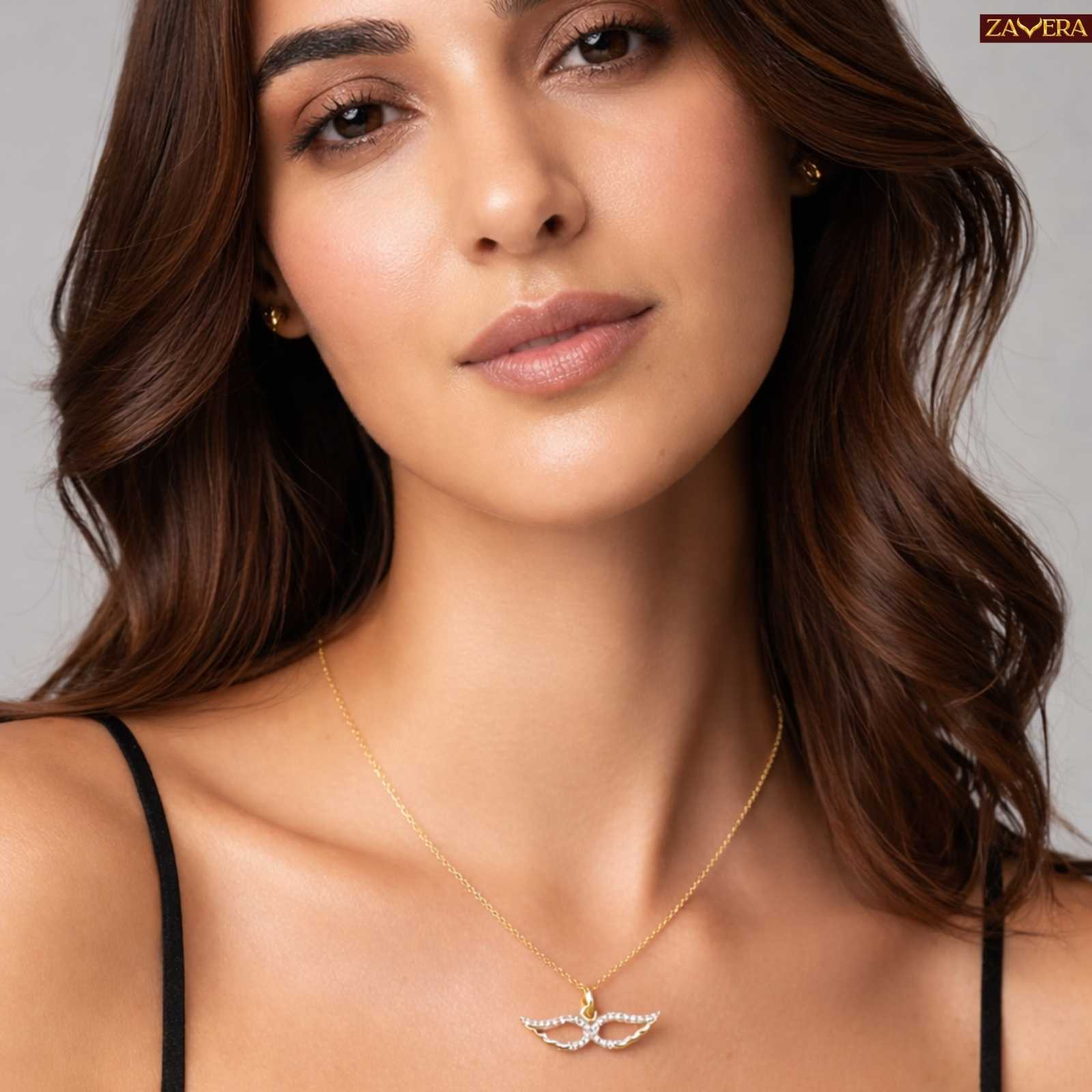 Angel Wings Gold Plated Pendant For Women