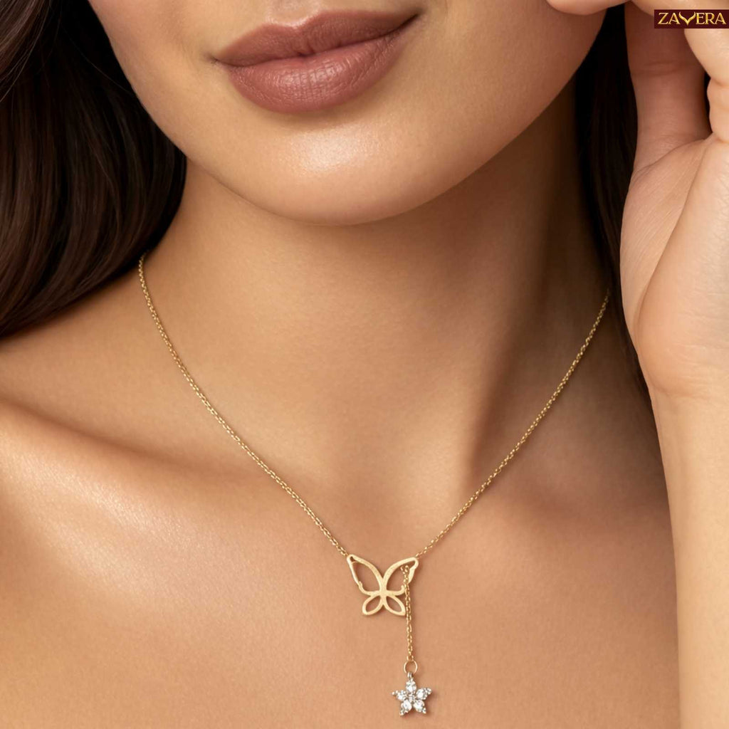 Cute Dainty Butterfly Gold Plated Pendant