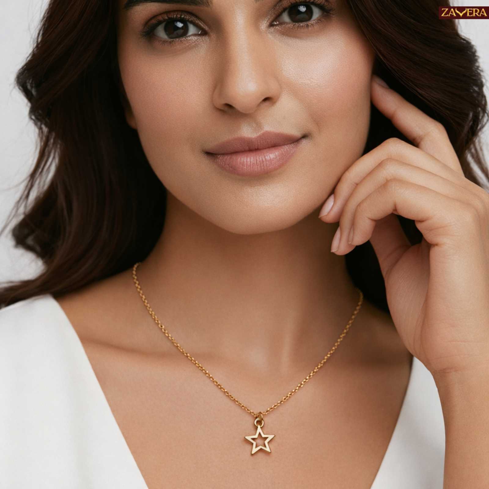 Holo Star Gold Plated Pendant For Women