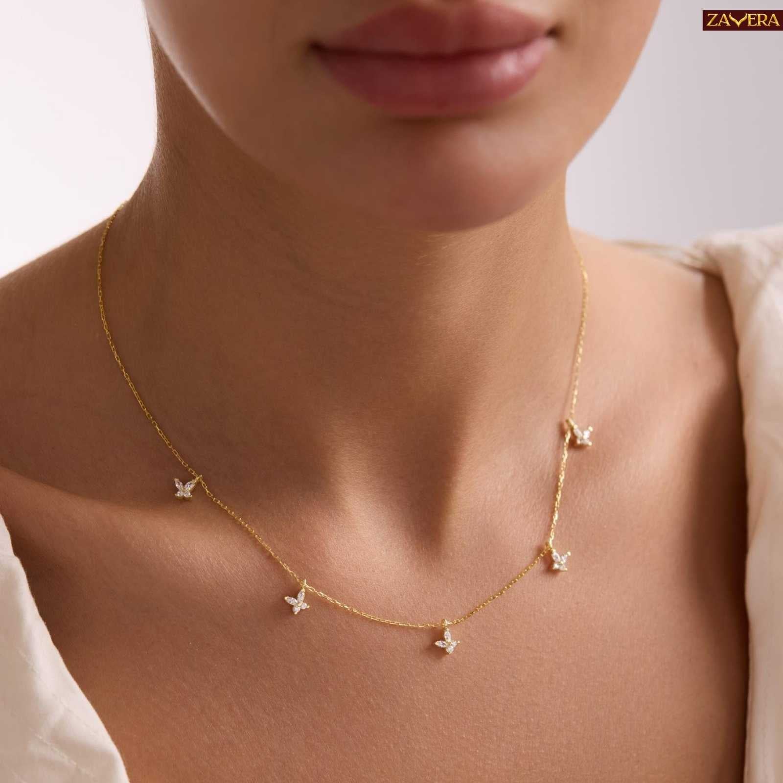 Twinkle Butterfly Gold Plated Necklace For Women