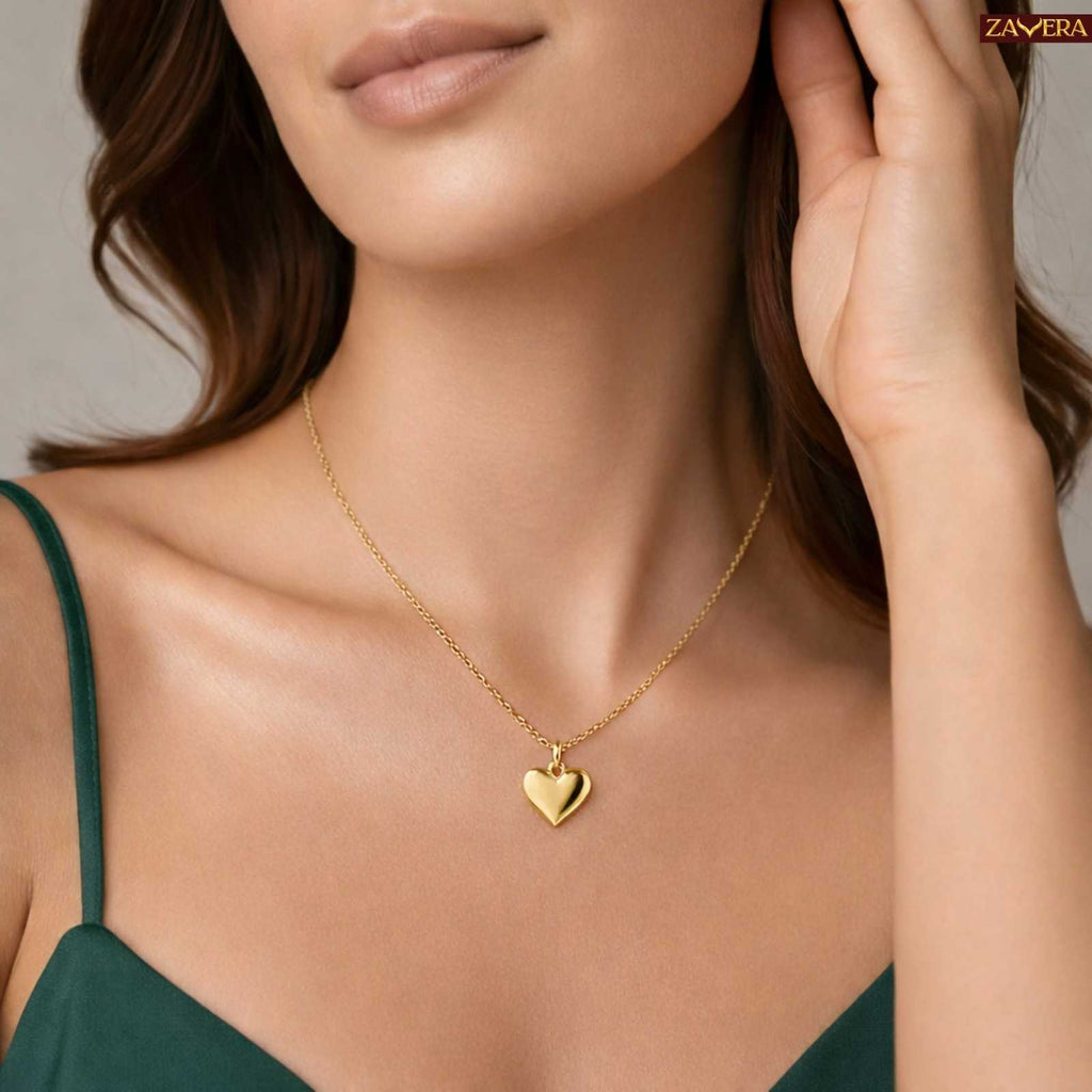 Minimal Gold Plated Heart Pendant for Women