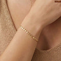 Minimal Round Disc Gold Plated Bracelet For Women