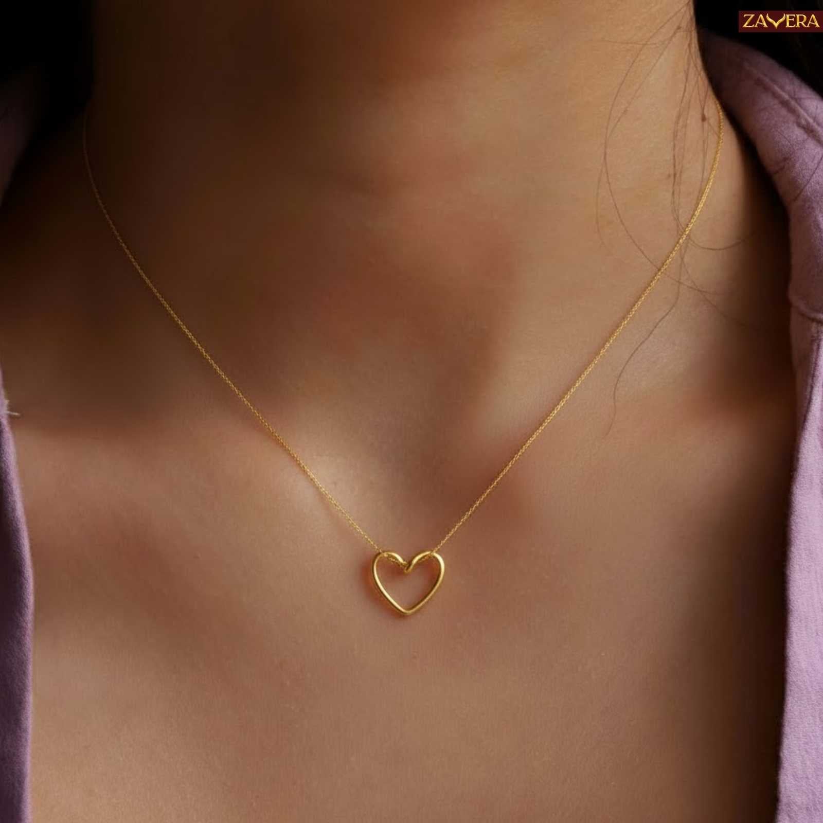 Minimal Heart Gold Plated Pendant For Women