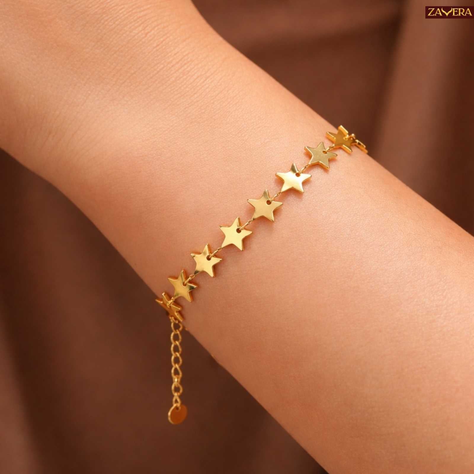 Star Chain Gold Plated Bracelet For Women