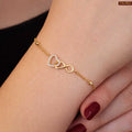 Infinity Heart Gold Plated Bracelet For Women