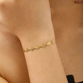 Simple Elegant Four Leaf Clover Gold Plated Bracelet