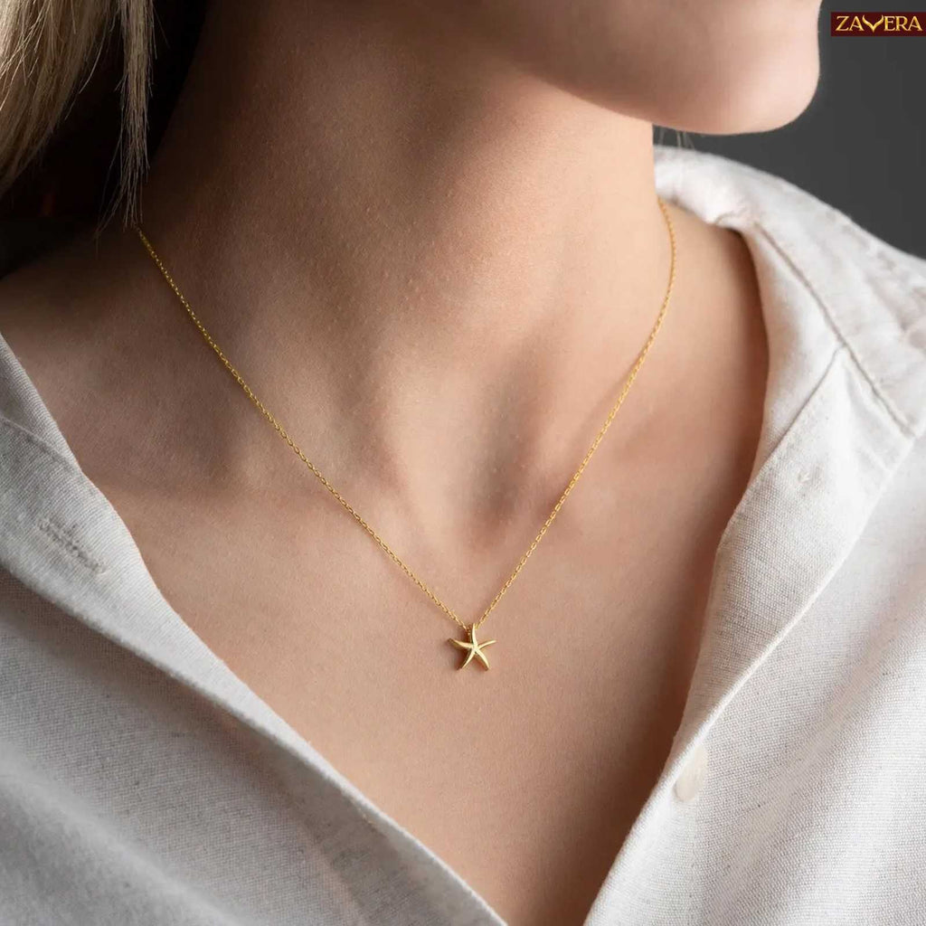 Minimal Starfish Gold Plated Pendant for Women