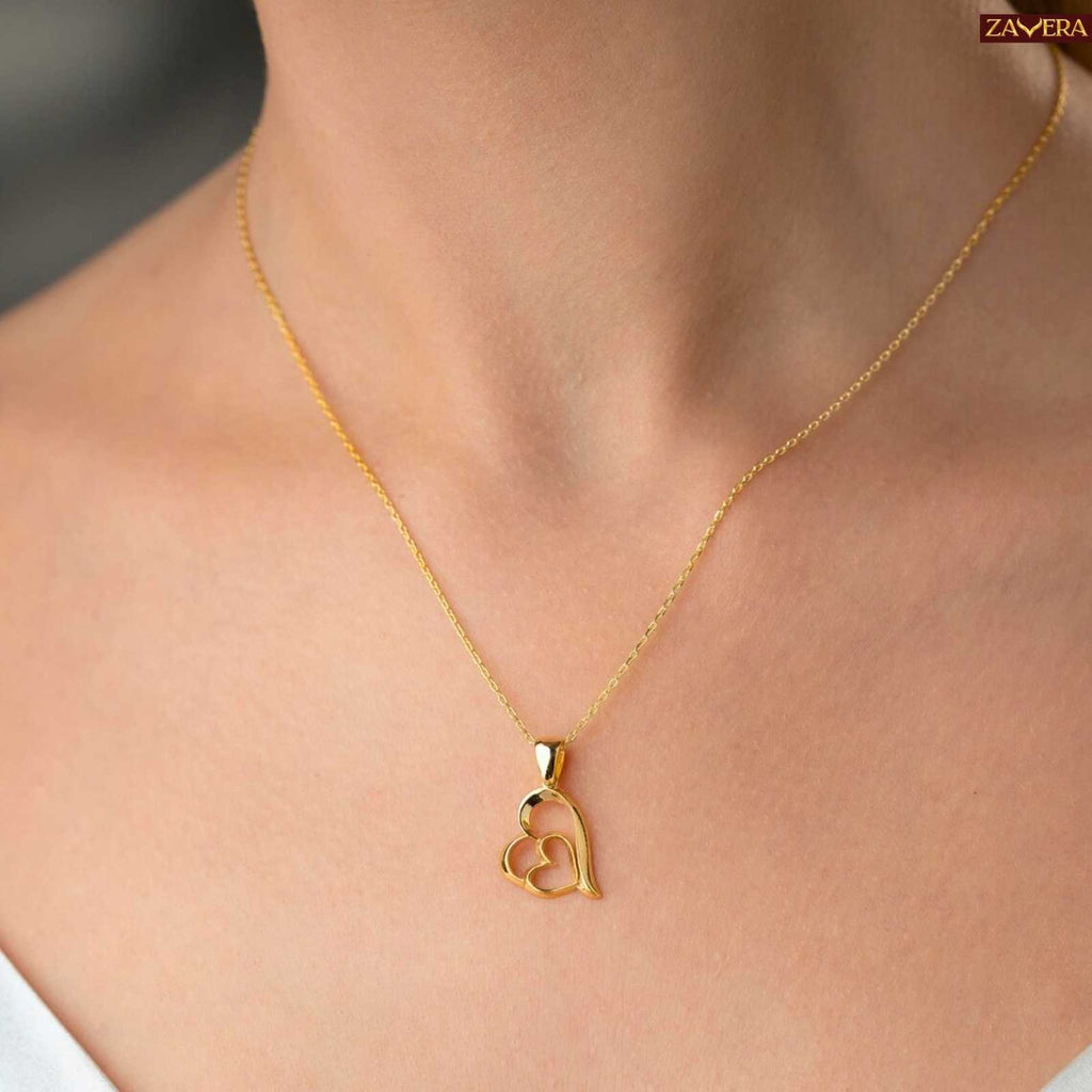 Two Hearts One Soul Gold Plated Pendant For Women