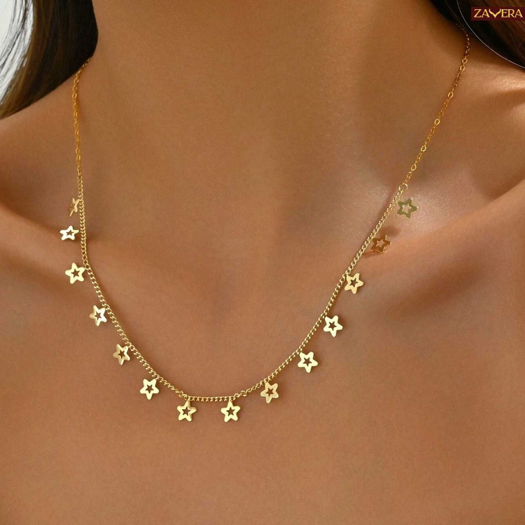 Minimalist Sequined Little Heart Gold Plated Necklace