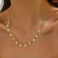 Minimalist Sequined Little Heart Gold Plated Necklace