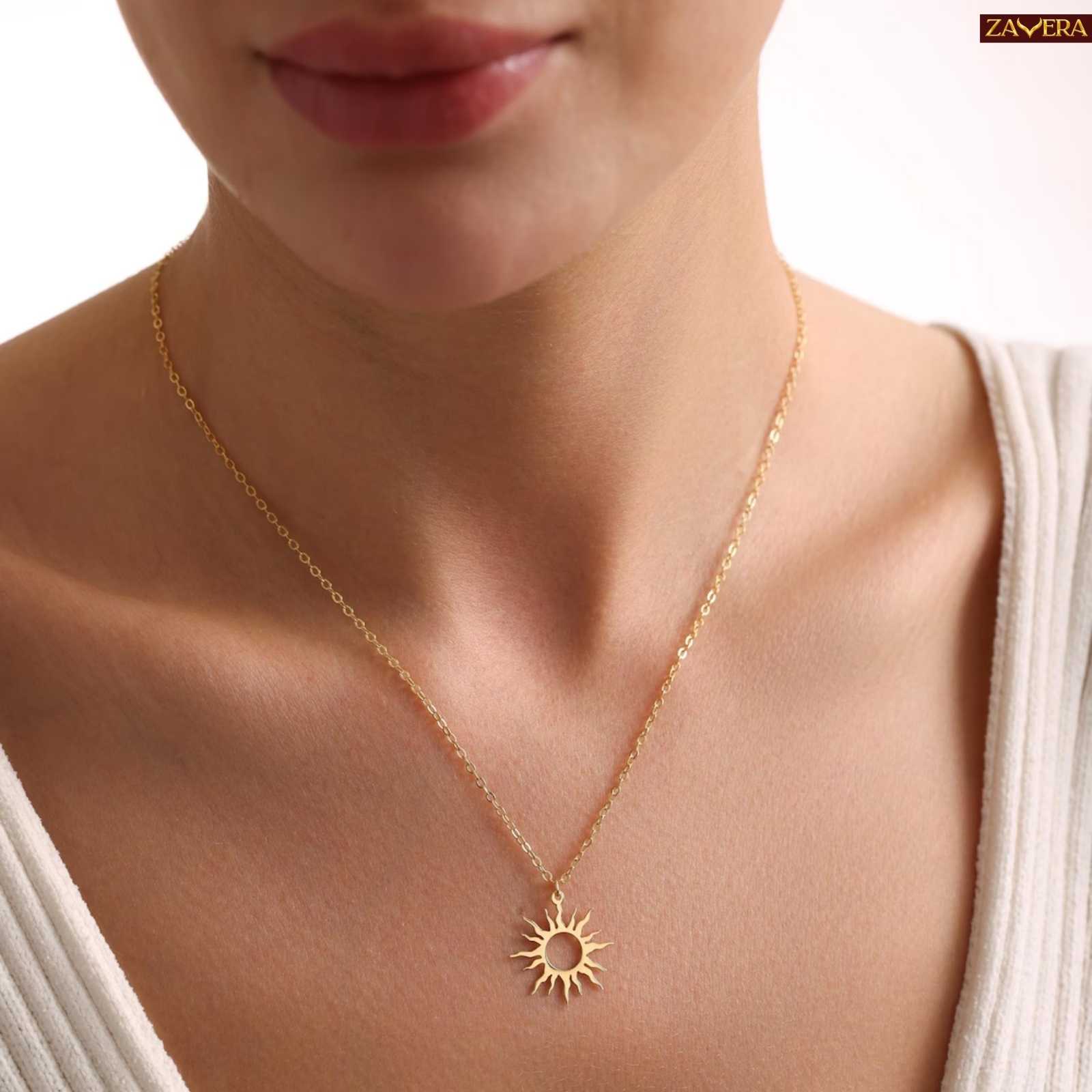 Sunburst Gold Plated Pendant for Women