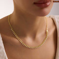 White Zircon Stones Gold Plated Necklace For Women