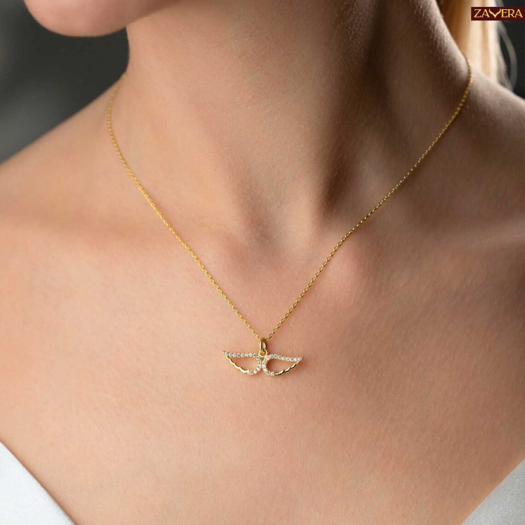 Angel Wings Gold Plated Pendant For Women