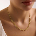Minimalist Sequined Tiny Beads Gold Plated Necklace For Women
