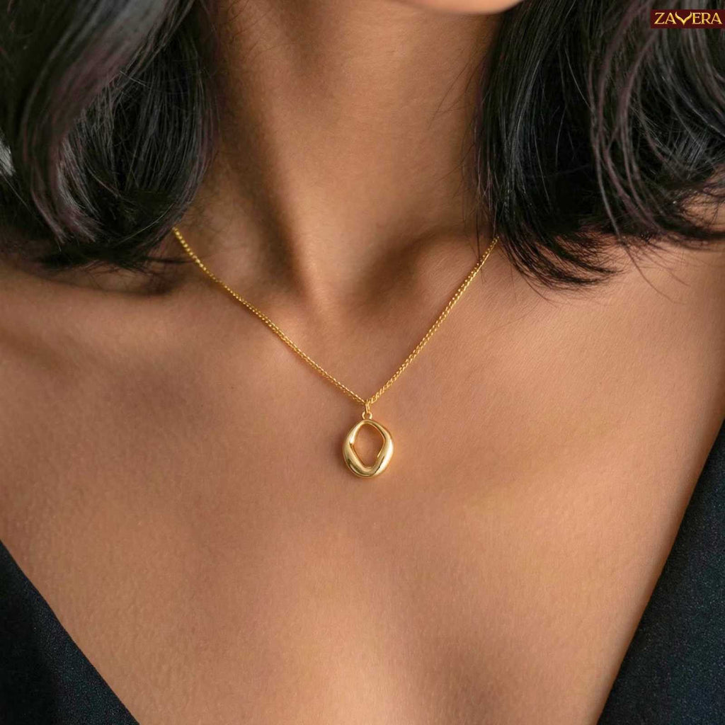 Minimal Gold Abstract Pendant for Women