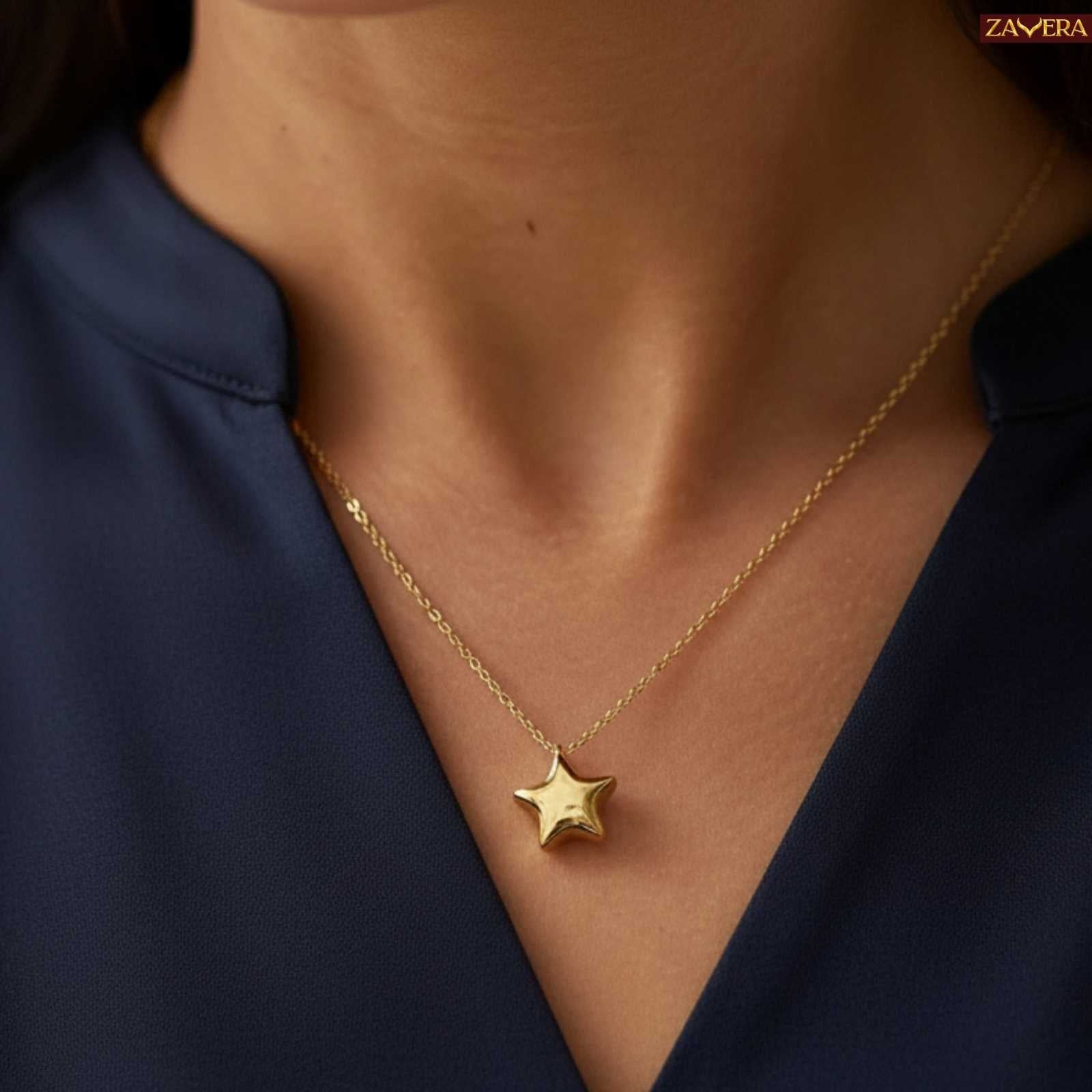 Minimal Star Gold Plated Pendant for Women