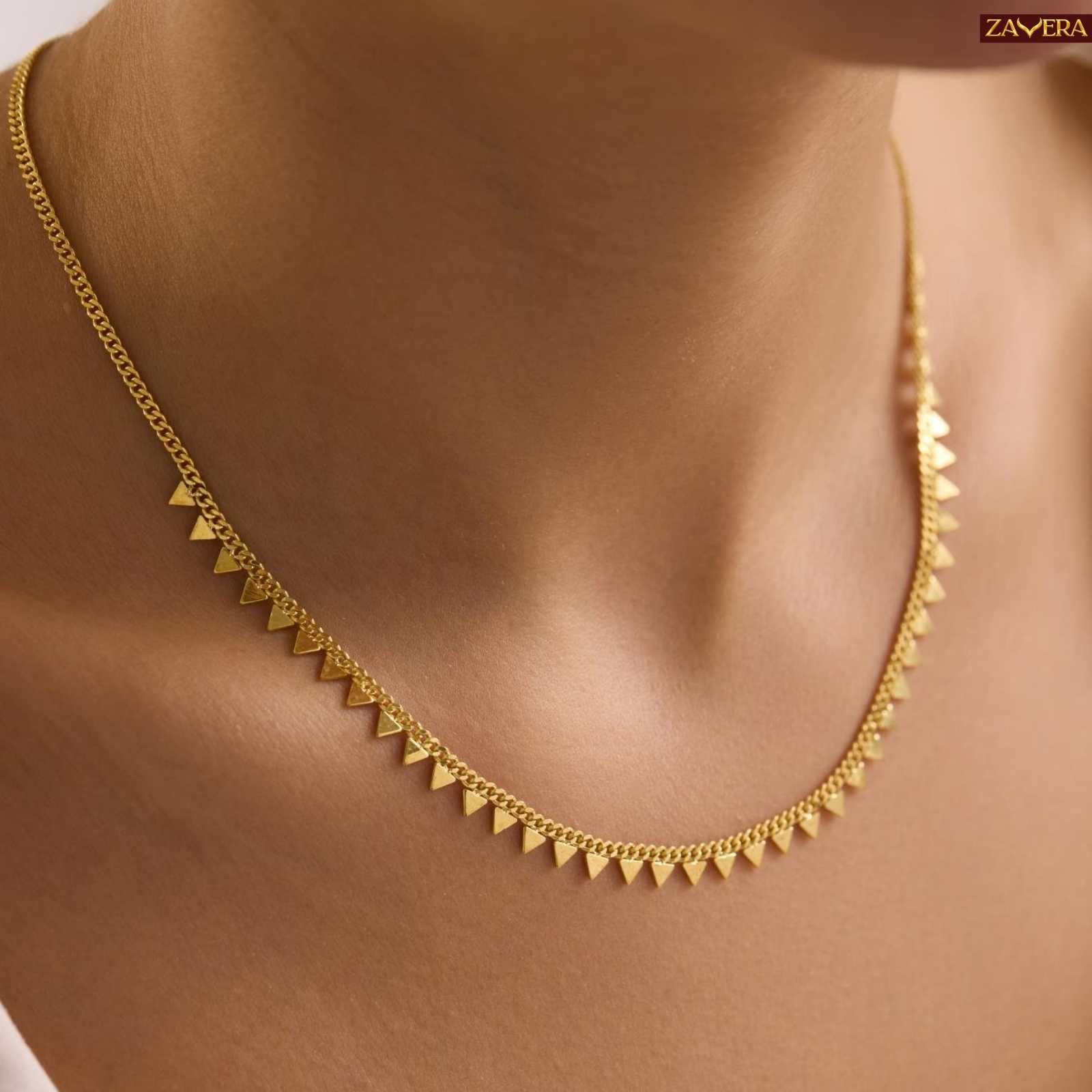 Minimalist Triangle Gold Plated Necklace For Women