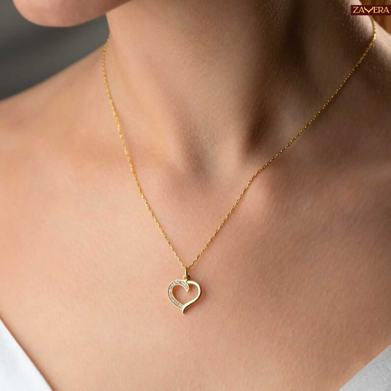 Valentine Heart Gold Plated Pendant For Women