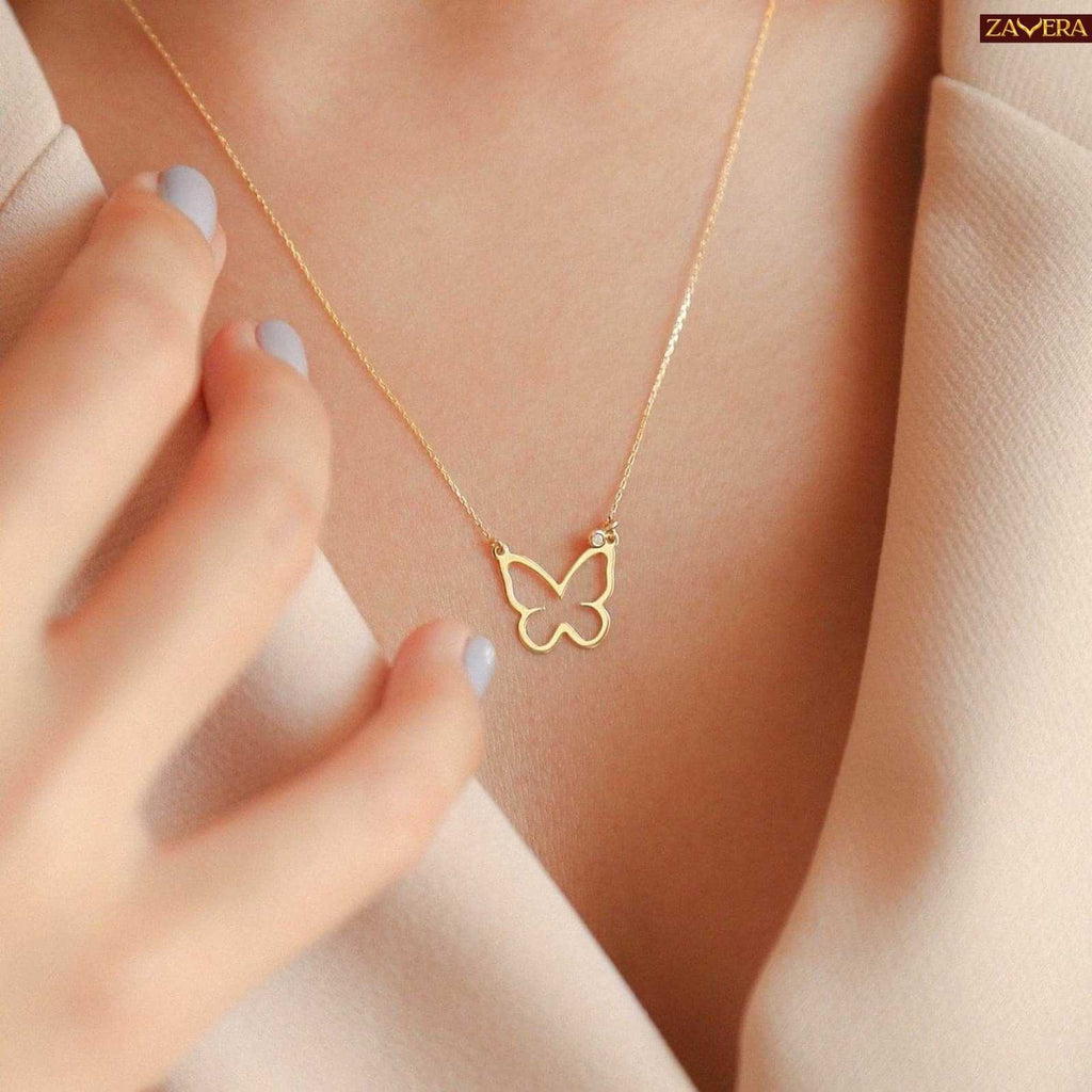 Charming Butterfly Gold Plated Pendant for Women