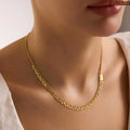 Minimalist Triangle Motif Gold Plated Necklace For Women