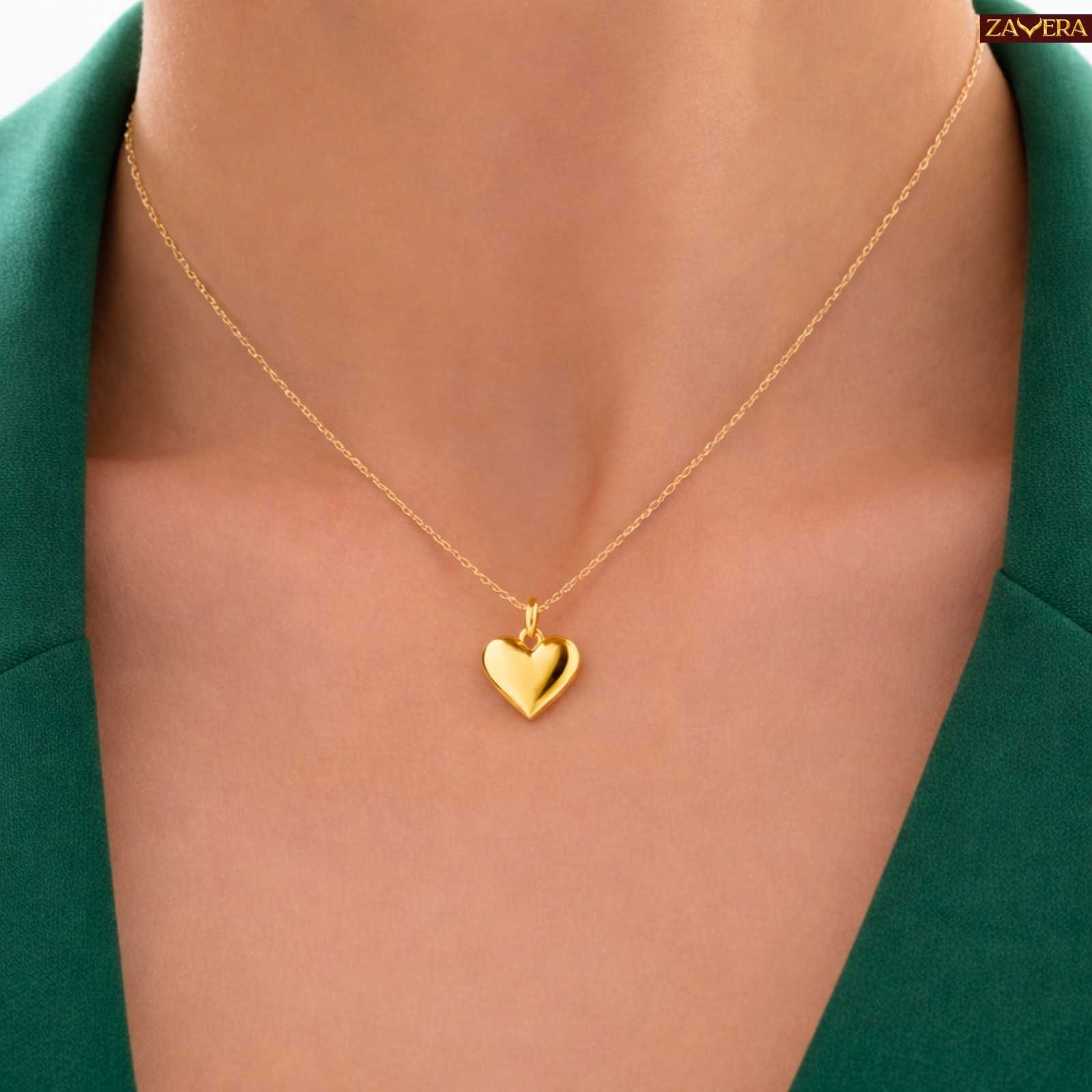 Minimal Gold Plated Heart Pendant for Women