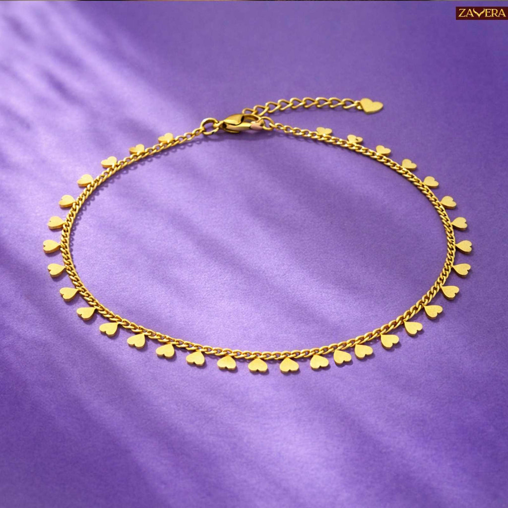Love Dangle Gold Plated Bracelet For Women
