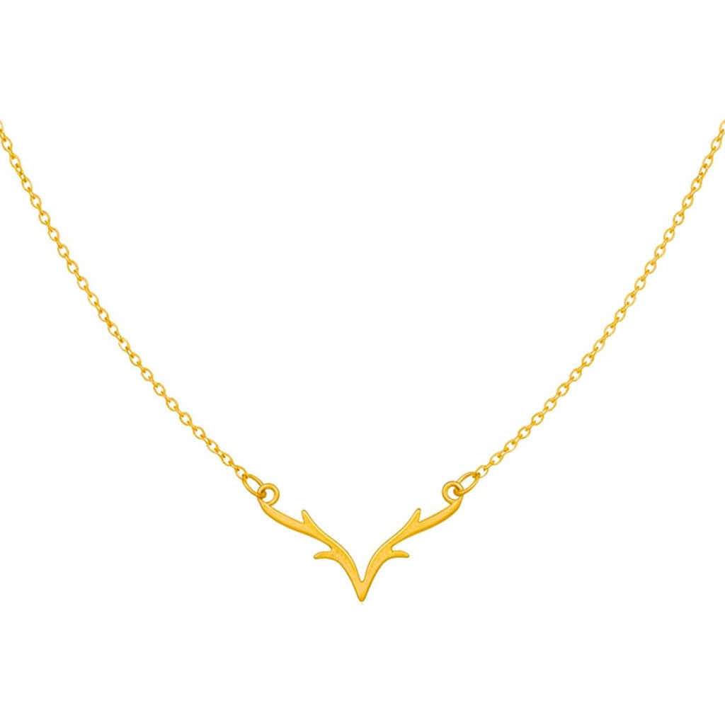 Deer Antler Gold Plated Pendant For Women