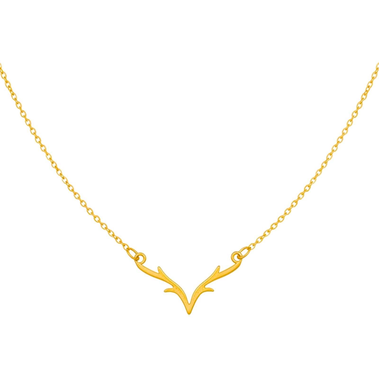 Deer Antler Gold Plated Pendant For Women