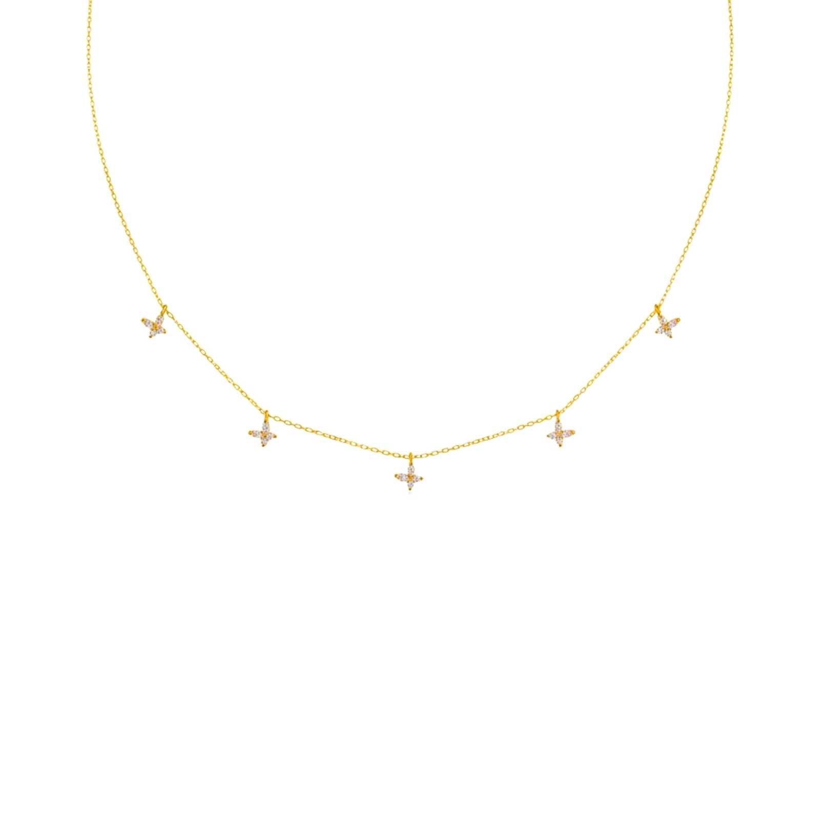 Twinkle Butterfly Gold Plated Necklace For Women
