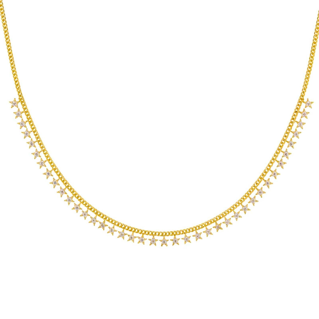 Minimalist Sequined Star Gold Plated Necklace For Women