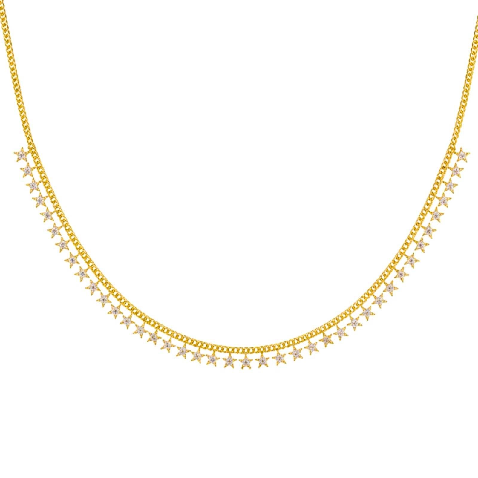 Minimalist Sequined Star Gold Plated Necklace For Women