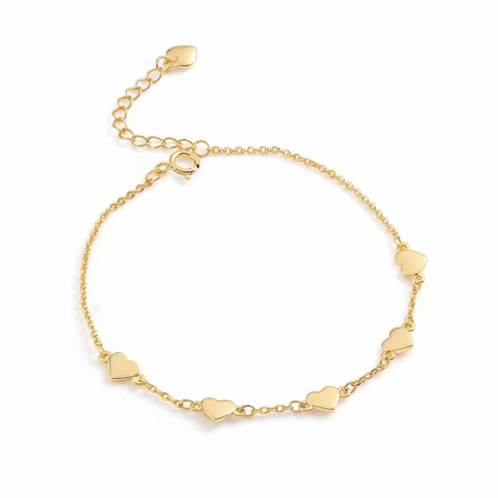 Minimalist Heart Gold Plated Bracelet For Women