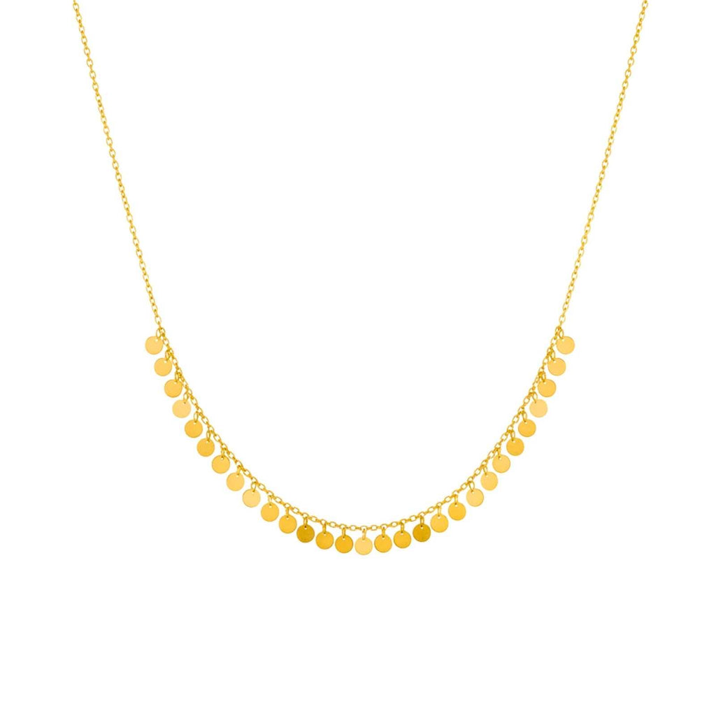 Minimalist Round Sequined Gold Plated Necklace For Women