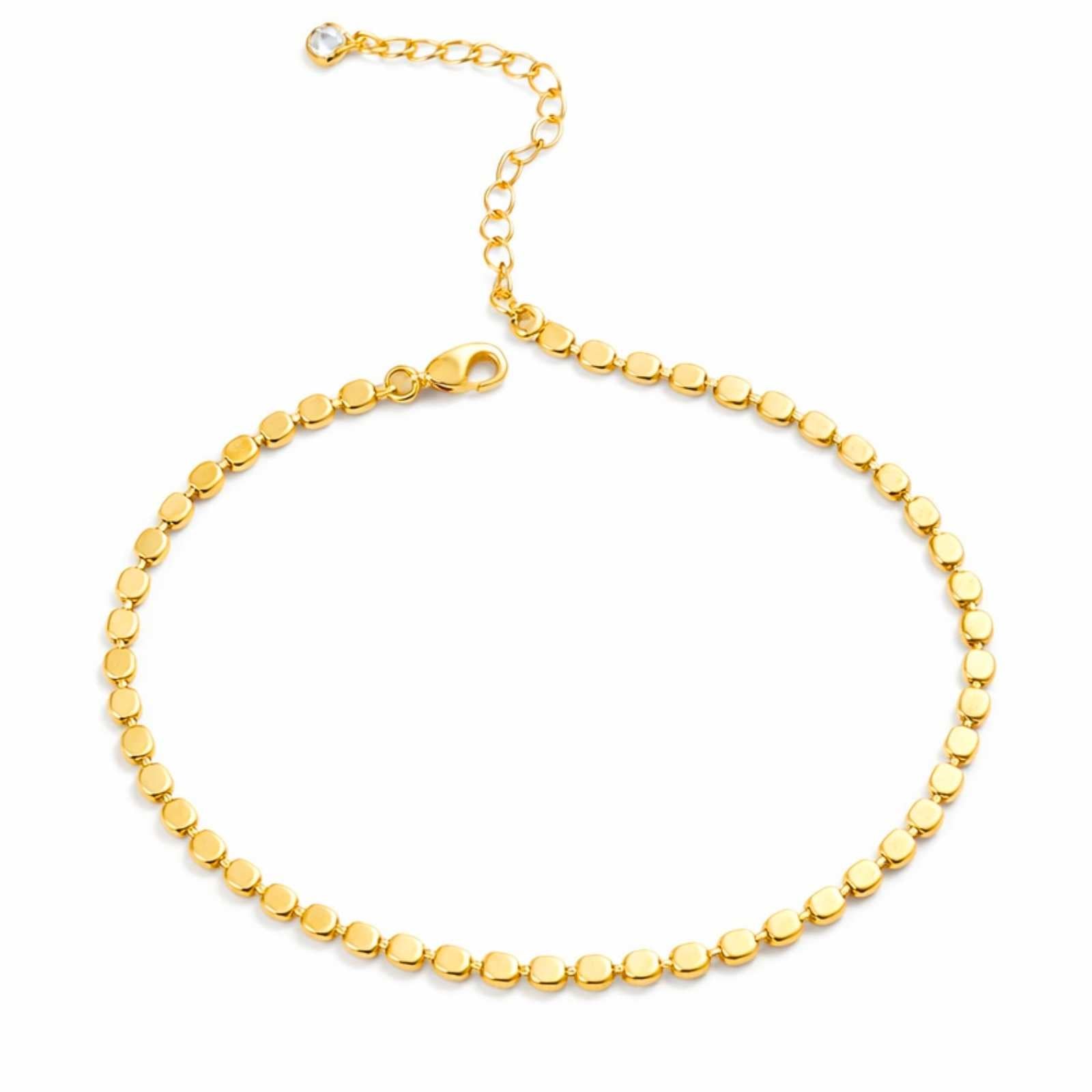 Minimal Round Disc Gold Plated Bracelet For Women