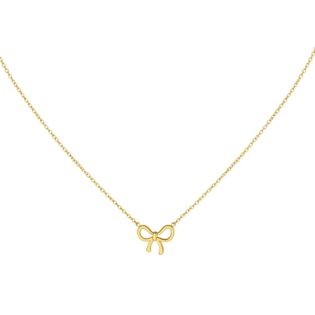 Minimal Bow Gold Plated Pendant For Women
