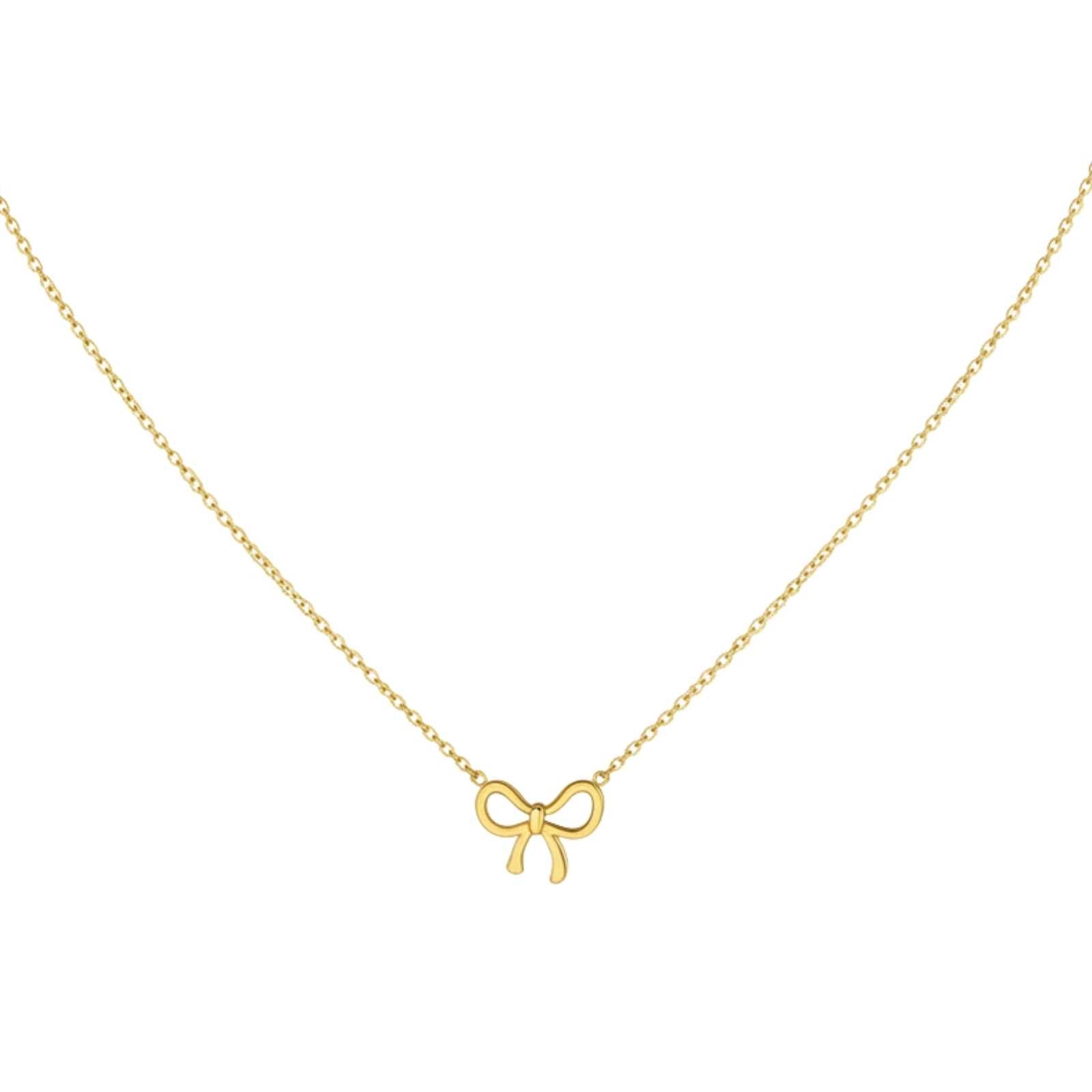 Minimal Bow Gold Plated Pendant For Women