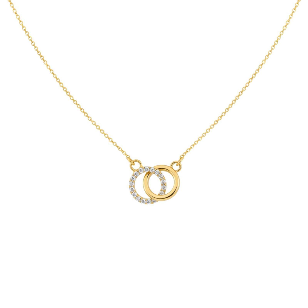 Interlocking Circle Gold Plated Pendant for Women
