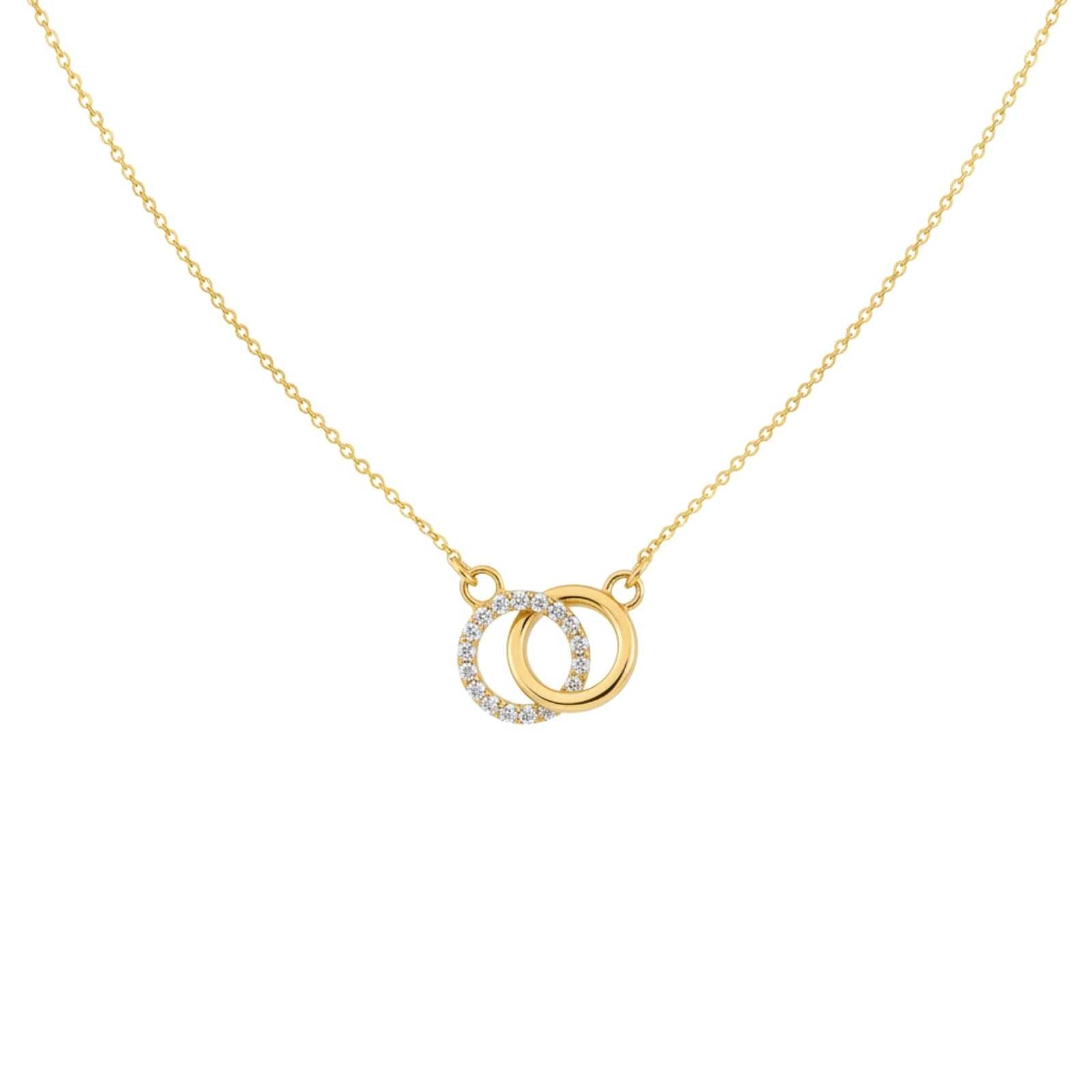Interlocking Circle Gold Plated Pendant for Women