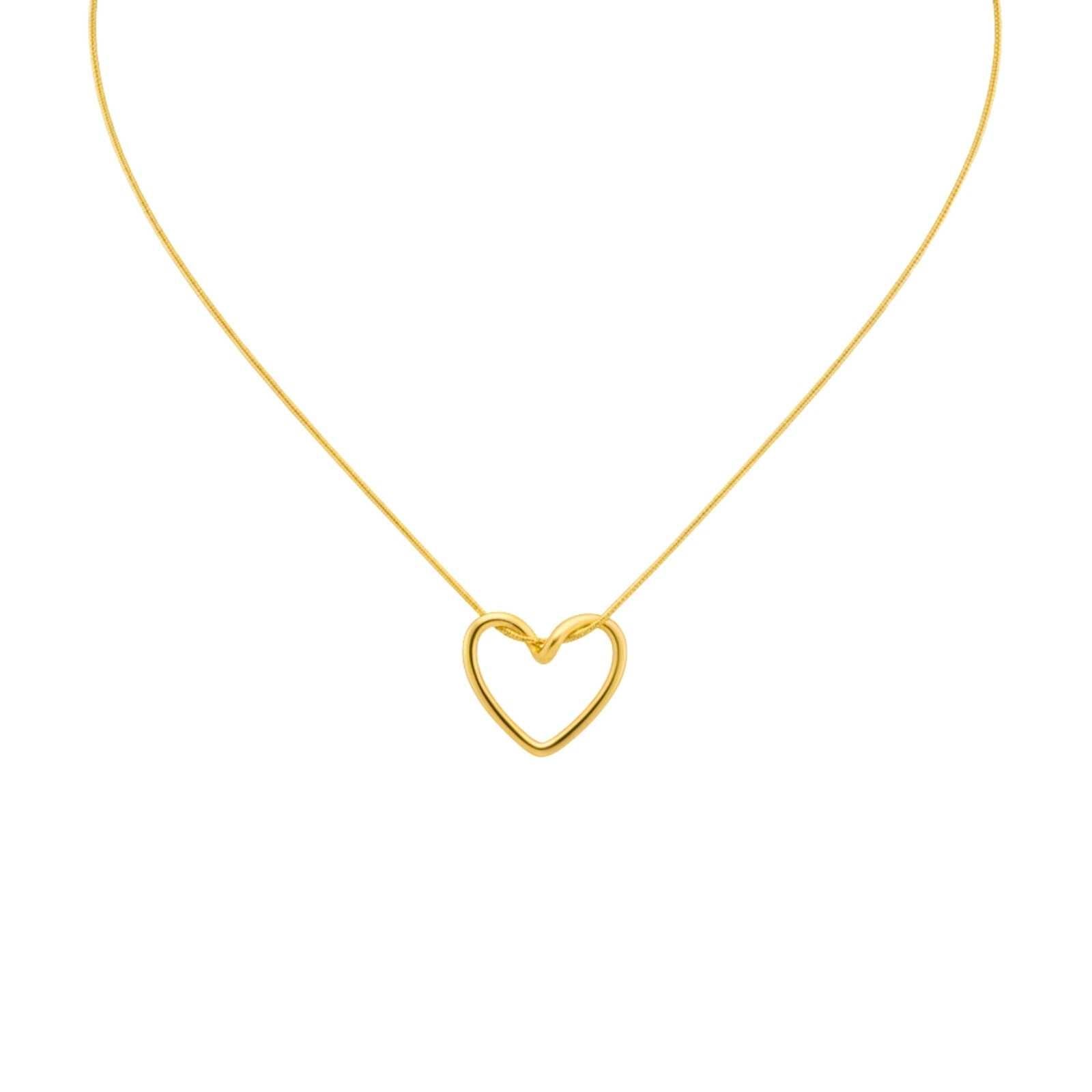 Minimal Heart Gold Plated Pendant For Women