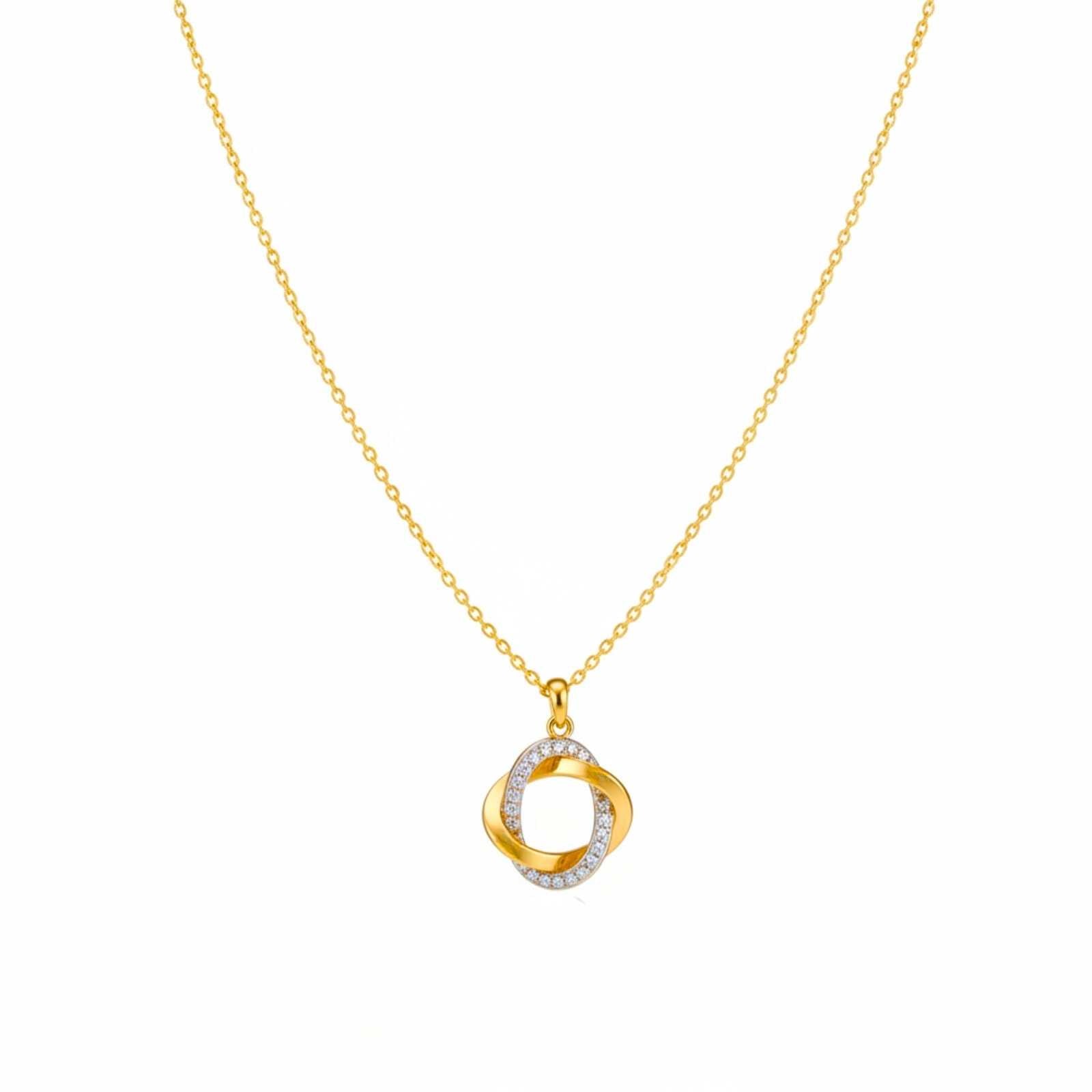 Crystal Circle Gold Plated Pendant For Women
