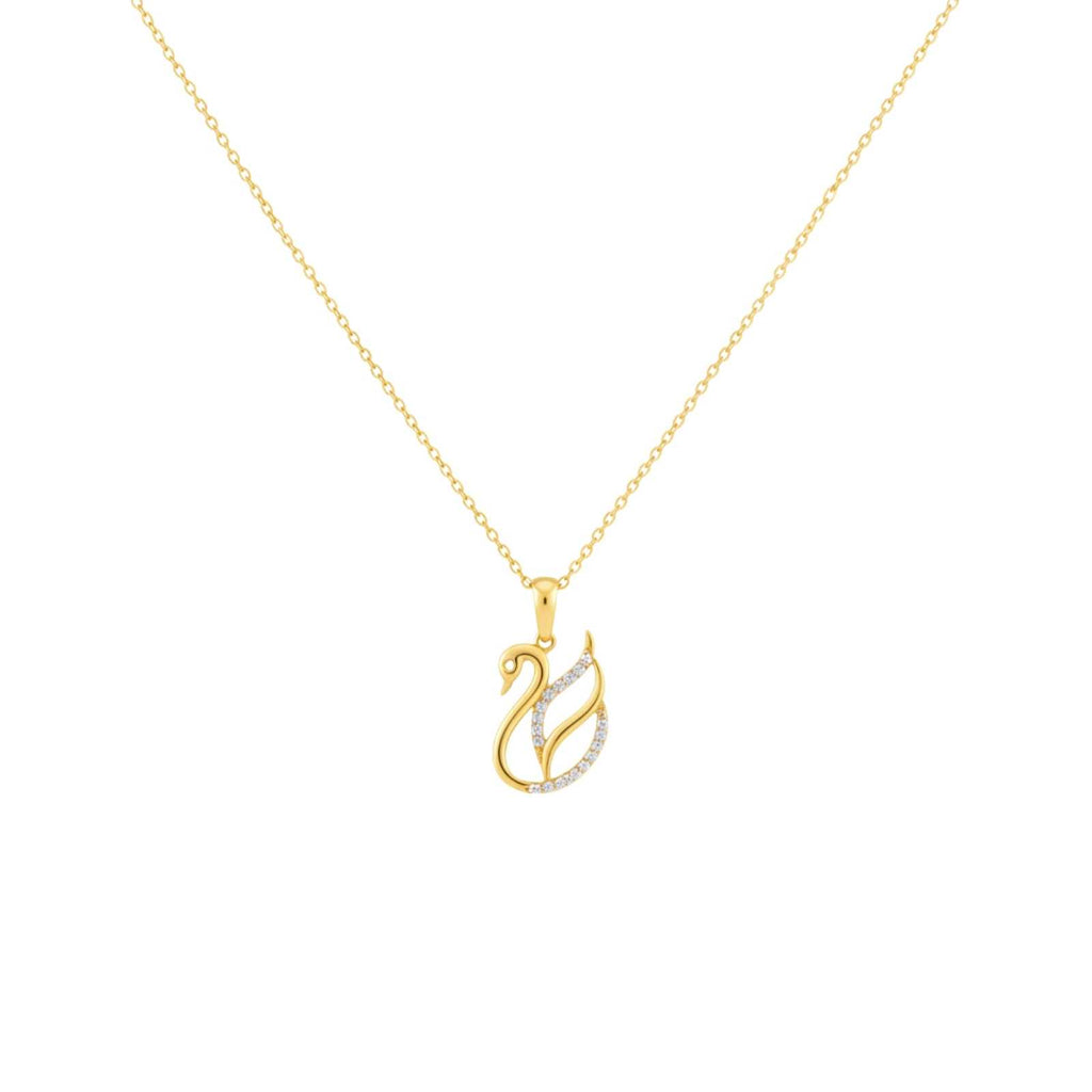 Elegance Swan Gold Plated Pendant for Women