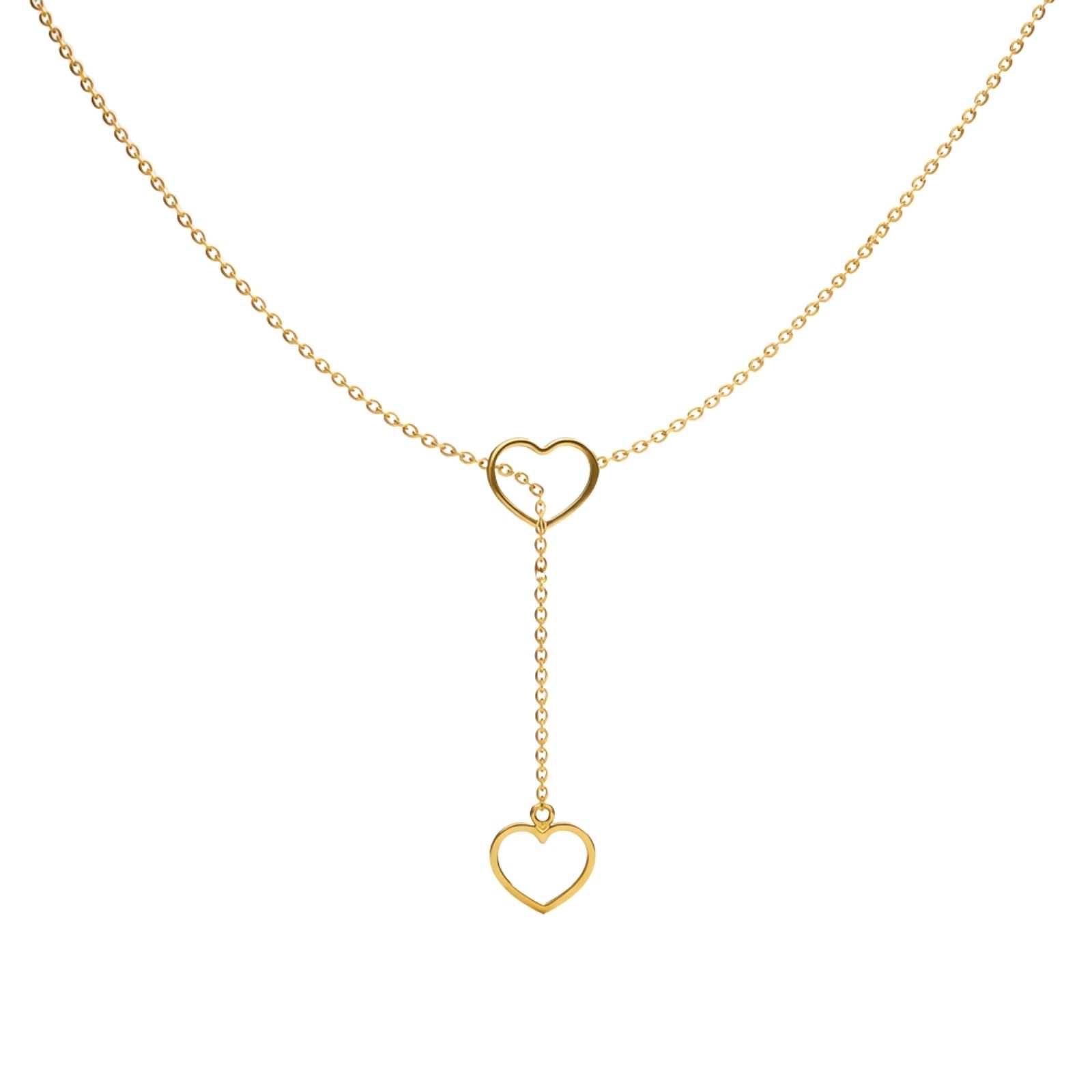 Minimal Linked Heart Gold Plated Pendant for Women