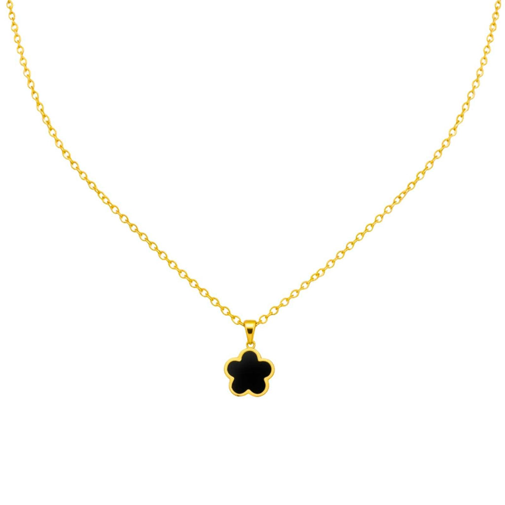 Black Clover Gold Plated Pendant For Women
