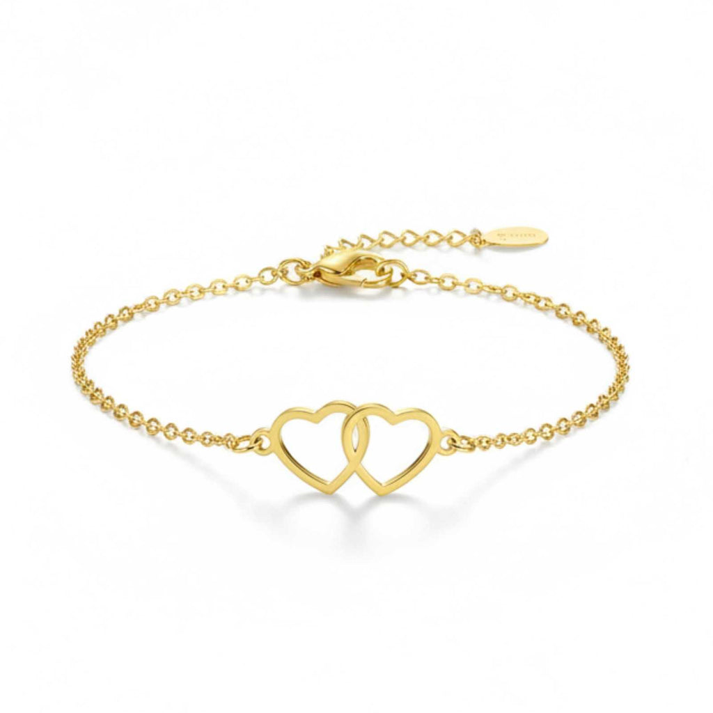 Couple Love Heart Gold Plated Bracelet For Women