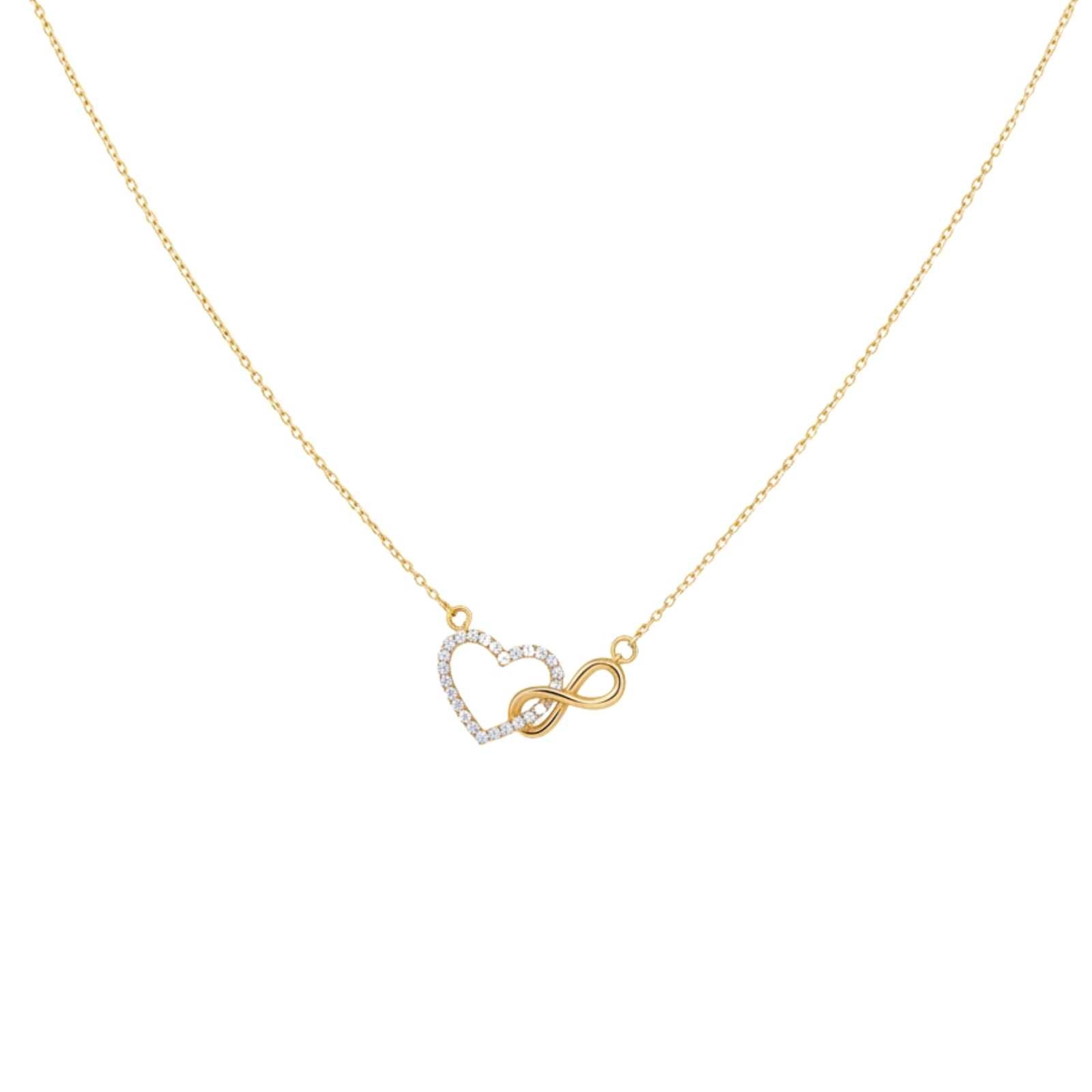 Infinity Heart Gold Plated Pendant for Women